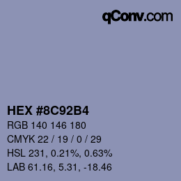 カラーコード: HEX #8C92B4 | qconv.com