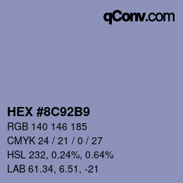 Color code: HEX #8C92B9 | qconv.com