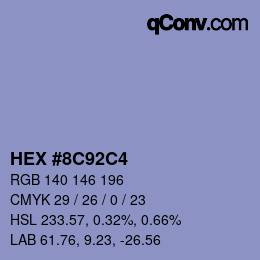 Código de color: HEX #8C92C4 | qconv.com
