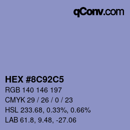 カラーコード: HEX #8C92C5 | qconv.com