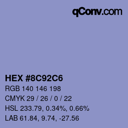 Color code: HEX #8C92C6 | qconv.com