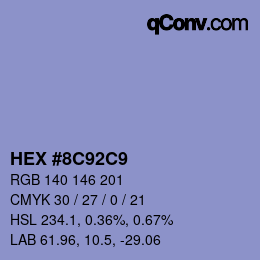 Color code: HEX #8C92C9 | qconv.com