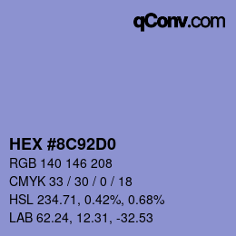 Color code: HEX #8C92D0 | qconv.com