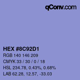 カラーコード: HEX #8C92D1 | qconv.com