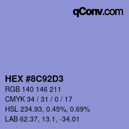 Farbcode: HEX #8C92D3 | qconv.com