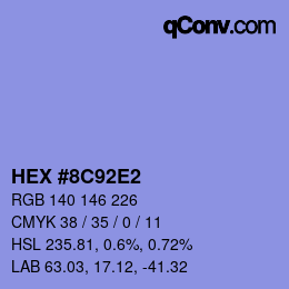 Color code: HEX #8C92E2 | qconv.com