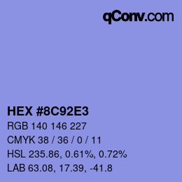 Color code: HEX #8C92E3 | qconv.com