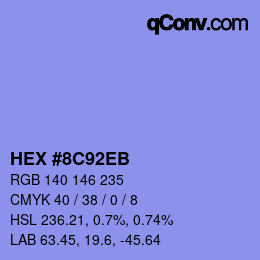 カラーコード: HEX #8C92EB | qconv.com