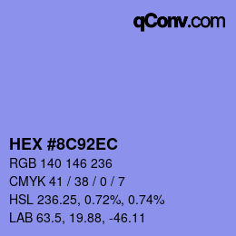 Código de color: HEX #8C92EC | qconv.com