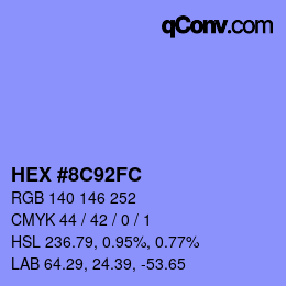 カラーコード: HEX #8C92FC | qconv.com