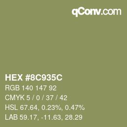 Farbcode: HEX #8C935C | qconv.com