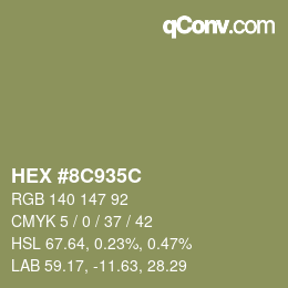 カラーコード: HEX #8C935C | qconv.com