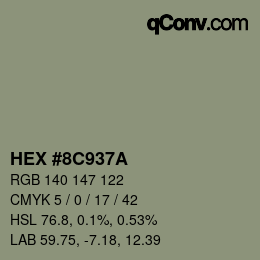 Color code: HEX #8C937A | qconv.com