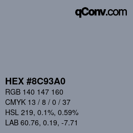 カラーコード: HEX #8C93A0 | qconv.com
