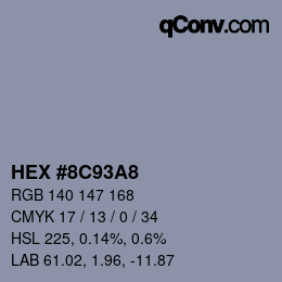 Color code: HEX #8C93A8 | qconv.com