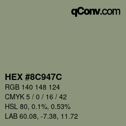 Color code: HEX #8C947C | qconv.com