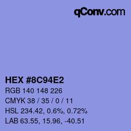 カラーコード: HEX #8C94E2 | qconv.com