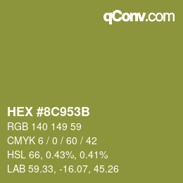 Color code: HEX #8C953B | qconv.com