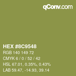 Código de color: HEX #8C9548 | qconv.com