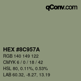 Color code: HEX #8C957A | qconv.com