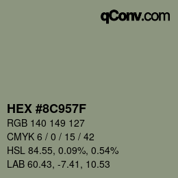 Color code: HEX #8C957F | qconv.com