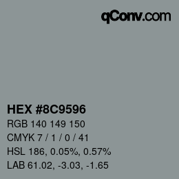 Código de color: HEX #8C9596 | qconv.com