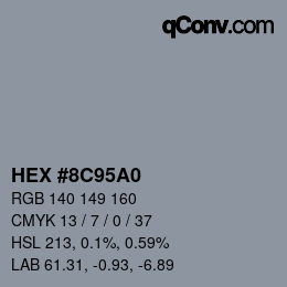 Farbcode: HEX #8C95A0 | qconv.com