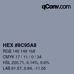 Color code: HEX #8C95A8 | qconv.com