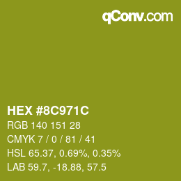 Color code: HEX #8C971C | qconv.com