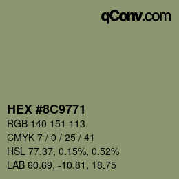Color code: HEX #8C9771 | qconv.com