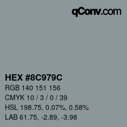 Código de color: HEX #8C979C | qconv.com