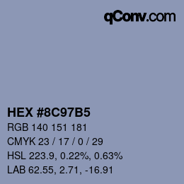 カラーコード: HEX #8C97B5 | qconv.com