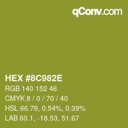 Color code: HEX #8C982E | qconv.com