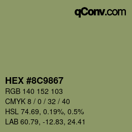 颜色代码: HEX #8C9867 | qconv.com
