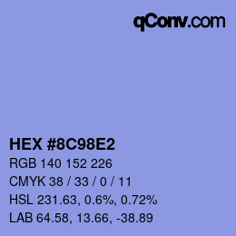 カラーコード: HEX #8C98E2 | qconv.com