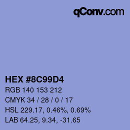 Color code: HEX #8C99D4 | qconv.com