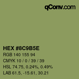 Código de color: HEX #8C9B5E | qconv.com