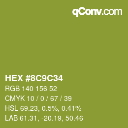 Color code: HEX #8C9C34 | qconv.com