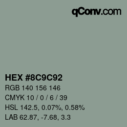 カラーコード: HEX #8C9C92 | qconv.com