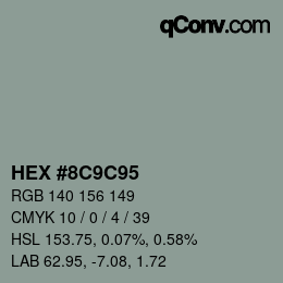 Farbcode: HEX #8C9C95 | qconv.com