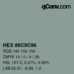 Código de color: HEX #8C9C96 | qconv.com