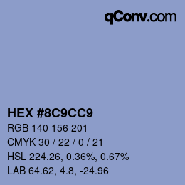 カラーコード: HEX #8C9CC9 | qconv.com