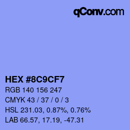 Color code: HEX #8C9CF7 | qconv.com