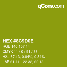 Color code: HEX #8C9D0E | qconv.com
