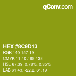 Color code: HEX #8C9D13 | qconv.com