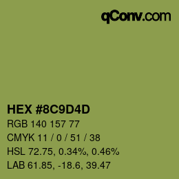 Color code: HEX #8C9D4D | qconv.com