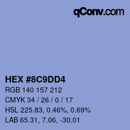 颜色代码: HEX #8C9DD4 | qconv.com