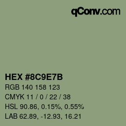 颜色代码: HEX #8C9E7B | qconv.com