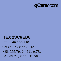 Código de color: HEX #8C9ED8 | qconv.com
