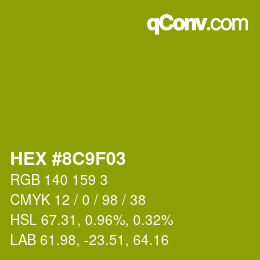 Color code: HEX #8C9F03 | qconv.com